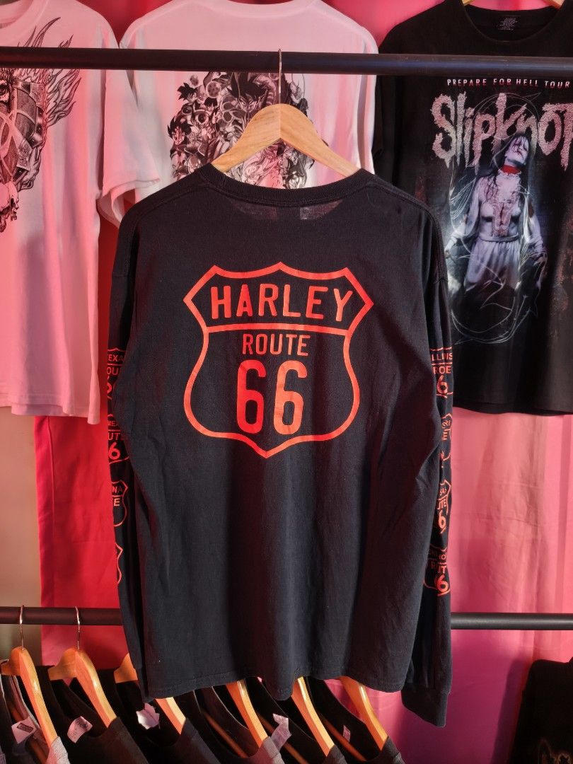 Harley Davidson Route 66 (Category: Longsleeves) located in Toledo. Submitted by goldendogs (Listing ID 1466868043, Image 2). Description: Medium Gildan tag No flaws.
