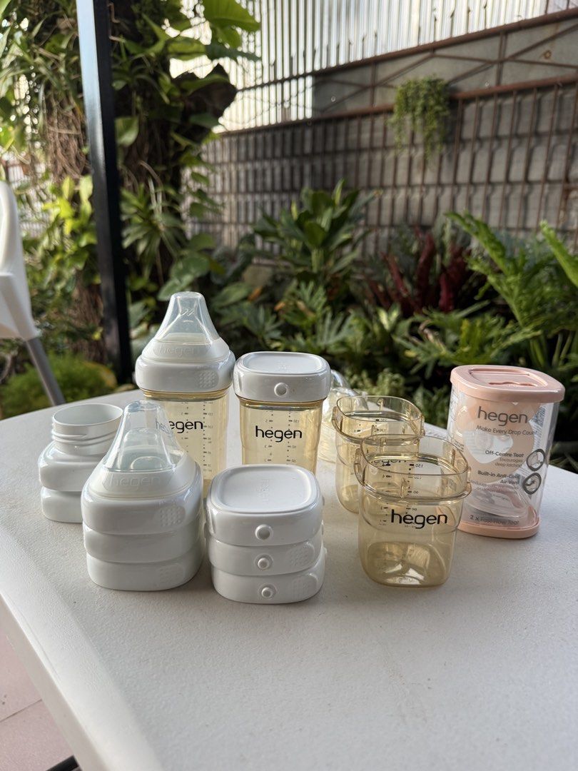Hegen PPSU Feeding Bottles and Storage Containers Set (Category: Breastfeeding & Bottle Feeding) located in Paranaque City. Submitted by jenninahjo (Listing ID 1466879784, Image 2). Description: - Authentic Hegen baby bottles and storage containers bundle - 2 8oz and 2 5oz bottles - 4 storage lid - 4 nipple and teat cover - 2 wide neck adaptor - Includes multiple sizes of durable square PPSU bottles - Comes with white lids, nipples, extra storage