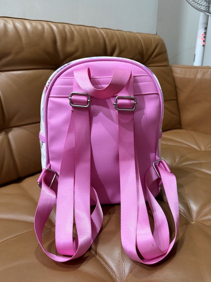 Hello Kitty and Friends Backpack (Category: Babies & Kids Fashion) located in Pasig City. Submitted by angelcstlln (Listing ID 1466891412, Image 3). Description: Cute Hello Kitty & Friends mini backpack Bought this at Claire’s in the US. Super nice quality and comes with adjustable straps at the back. Perfect for girls ages 3–7. Condition: Has a few very light colored pencil marks on top (barely noticeable) and some pen marks inside. Other than t