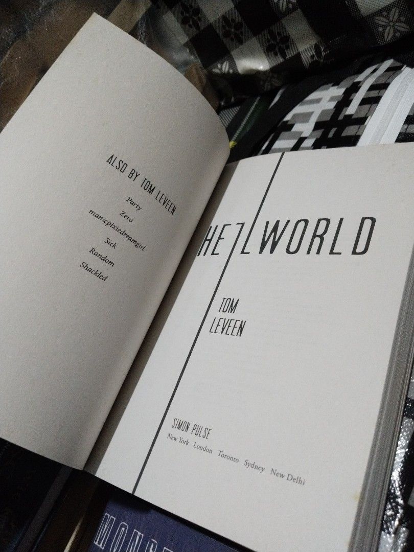Hellworld Novel by Tom Leveen (Category: Storybooks) located in Taguig. Submitted by jener.498 (Listing ID 1466929492, Image 3). Description: - Title: Hellworld - Author: Tom Leveen - Publisher: Simon Pulse - Genre: Young Adult (YA) thriller / suspense fiction - Format: Paperback - Condition: Readable copy with all pages intact - Great addition for YA book collectors.