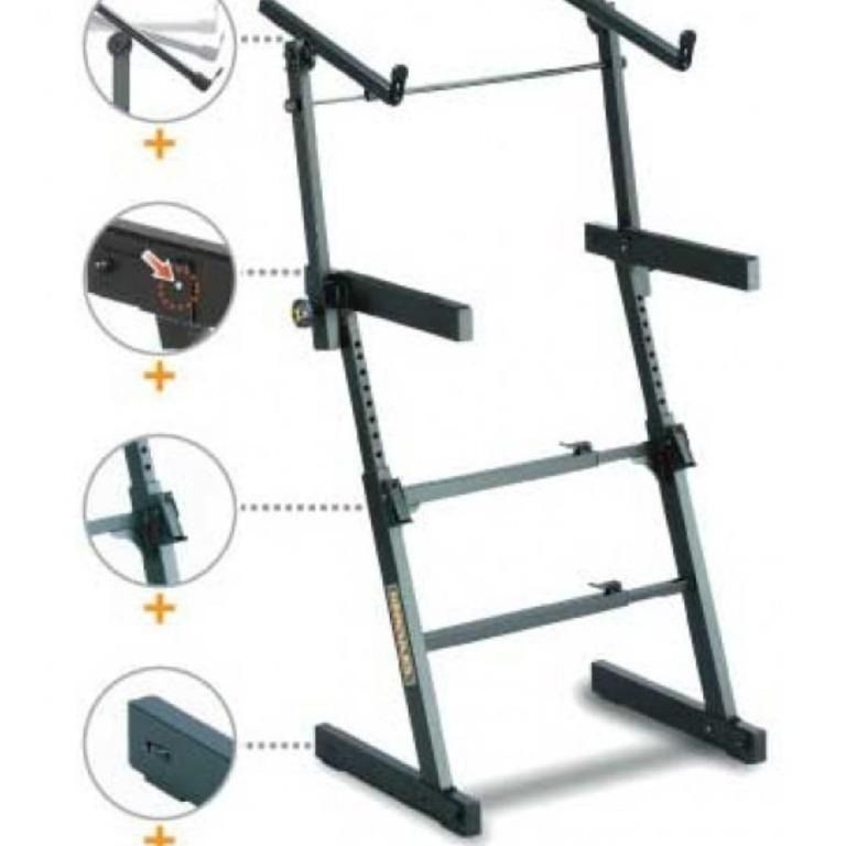 Hercules - Double Keyboard Stand for 2 Keyboards (KS410B), Hobbies ...