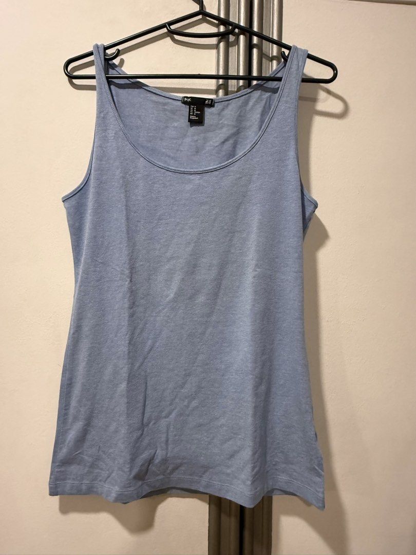 H&M Basic Light Blue Tank Top (Category: Sleeveless) located in Muntinlupa City. Submitted by alexisofia (Listing ID 1466821510, Image 2). Description: like new, worn a few times only / excellent condition size: Medium (EUR M / US M / CA M / CN 170/96A) Brand H&M Basic.