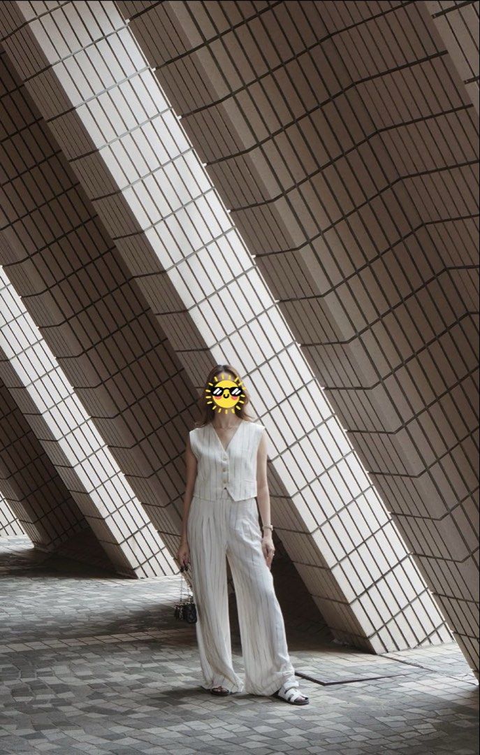 H&M PINSTRIPE TOP AND PANTS (Category: Sets or Coordinates) located in Antipolo. Submitted by prettymomma_ (Listing ID 1466835777, Image 1). Description: H&M PINSTRIPE TOP AND PANTS. ₱1500 Thick fabric. Very nice in actual. Small part has been discolored/faded (Top and pants) Not super visible. Pm for photos..