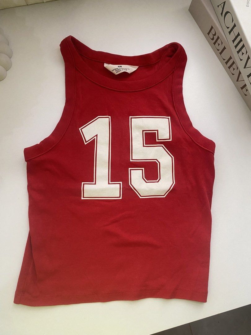 H&M Red Halter Top (Category: Sleeveless) located in Iloilo. Submitted by chelseyywz (Listing ID 1466859877, Image 2). Description: Bought it in the kid’s section before because i like the design hahaha. Can fit XS-S ❤️.