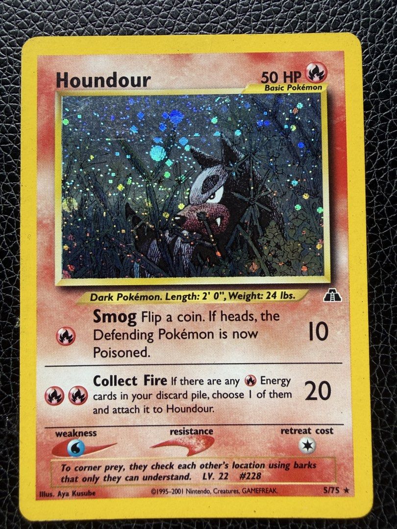 Houndour 5/75 Rare (Category: Raw Singles) located in Muntinlupa City. Submitted by jhurrific (Listing ID 1466904364, Image 1). Description: Pokemon TCG Vintage Neo Discovery - Houndour *Payment First: Bank Transfer or GCash *Buyer handles and shoulders shipping.