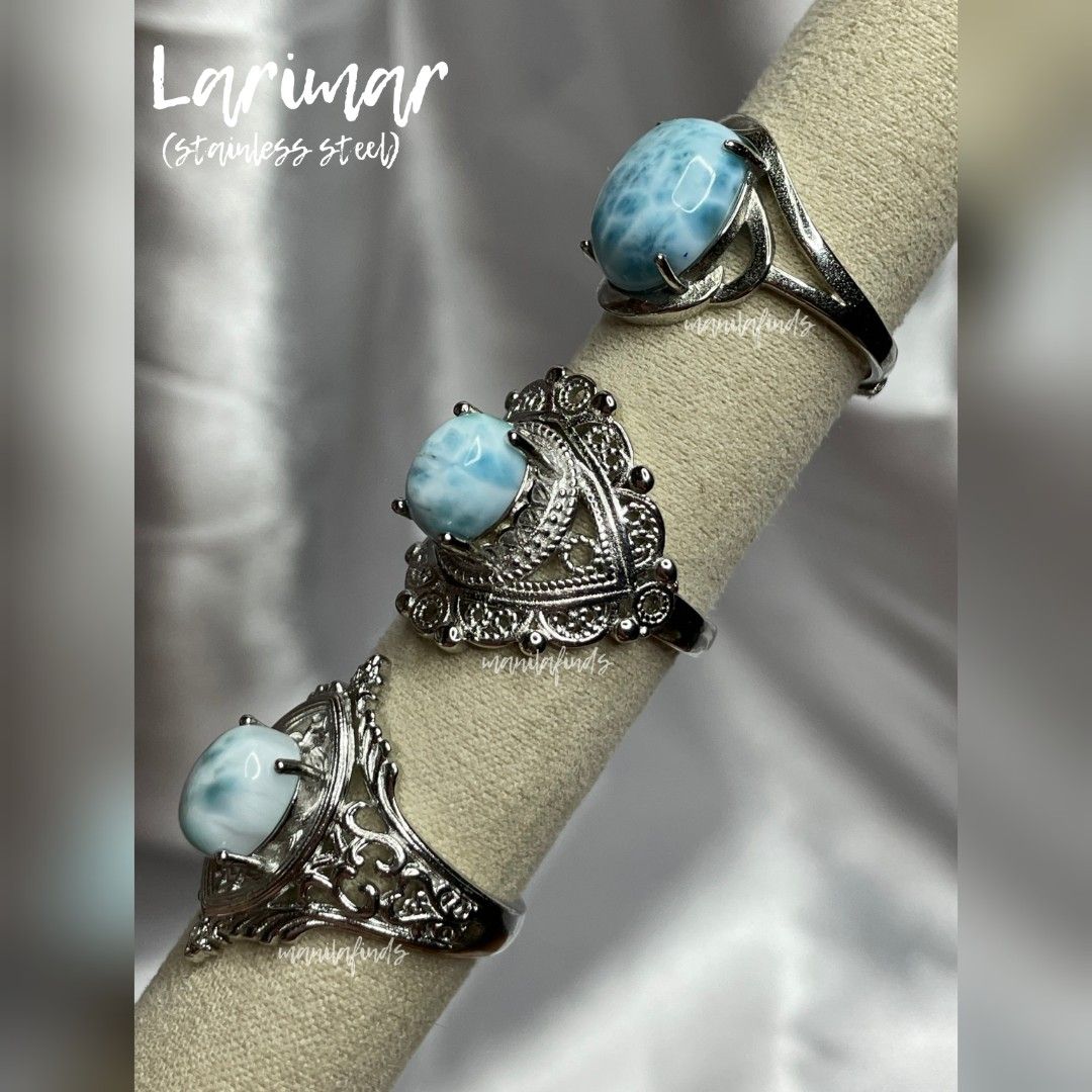 HQ Larimar oversized adjustable stainless steel rings (Category: Rings) located in Caloocan City. Submitted by manilafinds. (Listing ID 1466931903, Image 3). Description: ⚜️ Larimar ⚜️ (batch 4 of 4) #manilafindsRings ✔️ Stainless Steel ✔️ Adjustable Fit 🎀 𝗔𝘃𝗮𝗶𝗹𝗮𝗯𝗹𝗲 𝗼𝗻 𝗺𝘂𝗹𝘁𝗶𝗽𝗹𝗲 𝗽𝗹𝗮𝘁𝗳𝗼𝗿𝗺𝘀 — 𝗳𝗶𝗿𝘀𝘁 𝘁𝗼 𝗽𝗮𝘆, 𝗳𝗶𝗿𝘀𝘁 𝘁𝗼 𝘀𝗲𝗰𝘂𝗿𝗲. 🎀 1️⃣ ₱950 2️⃣ ₱550 3️⃣ ₱550 👆🏼 Tap ➡️ #MNLFindsAVAILABLE ⬅️ to view all 