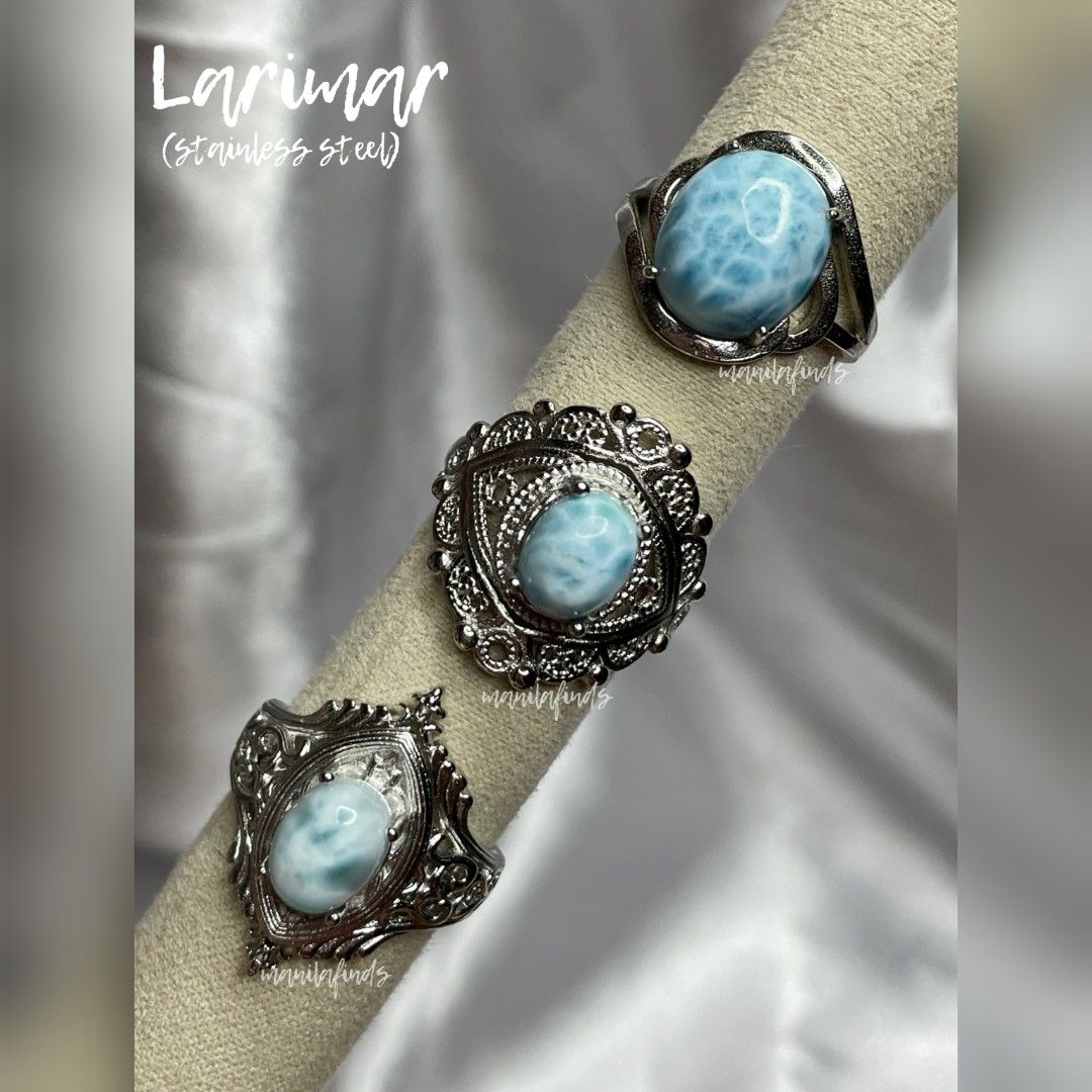 HQ Larimar oversized adjustable stainless steel rings (Category: Rings) located in Caloocan City. Submitted by manilafinds. (Listing ID 1466931903, Image 1). Description: ⚜️ Larimar ⚜️ (batch 4 of 4) #manilafindsRings ✔️ Stainless Steel ✔️ Adjustable Fit 🎀 𝗔𝘃𝗮𝗶𝗹𝗮𝗯𝗹𝗲 𝗼𝗻 𝗺𝘂𝗹𝘁𝗶𝗽𝗹𝗲 𝗽𝗹𝗮𝘁𝗳𝗼𝗿𝗺𝘀 — 𝗳𝗶𝗿𝘀𝘁 𝘁𝗼 𝗽𝗮𝘆, 𝗳𝗶𝗿𝘀𝘁 𝘁𝗼 𝘀𝗲𝗰𝘂𝗿𝗲. 🎀 1️⃣ ₱950 2️⃣ ₱550 3️⃣ ₱550 👆🏼 Tap ➡️ #MNLFindsAVAILABLE ⬅️ to view all 