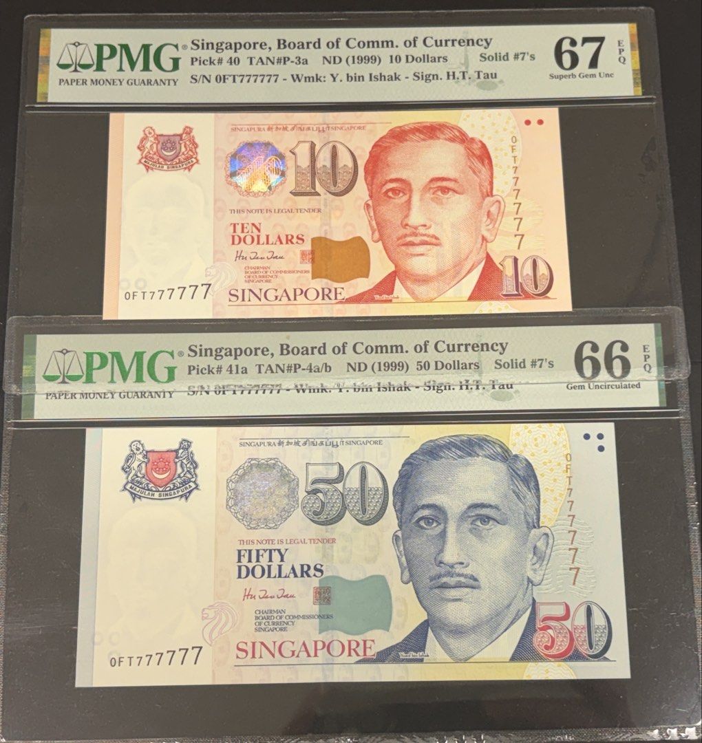 HTT $10/$50 Same prefix solid 7 (Category: Currency) located in Singapore. Submitted by meng_jai (Listing ID 1466820005, Image 1). Description: .
