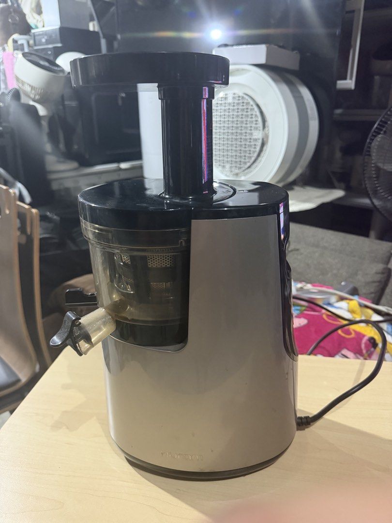 Hurom Slow Juicer (Category: Juicers, Blenders & Grinders) located in Bulacan. Submitted by mysticdeer.6d7f47 (Listing ID 1466888049, Image 1). Description: The image shows a Hurom HH-Elite Series Slow Juicer (silver model, such as the HH-SBF11 or HH-Elite)..