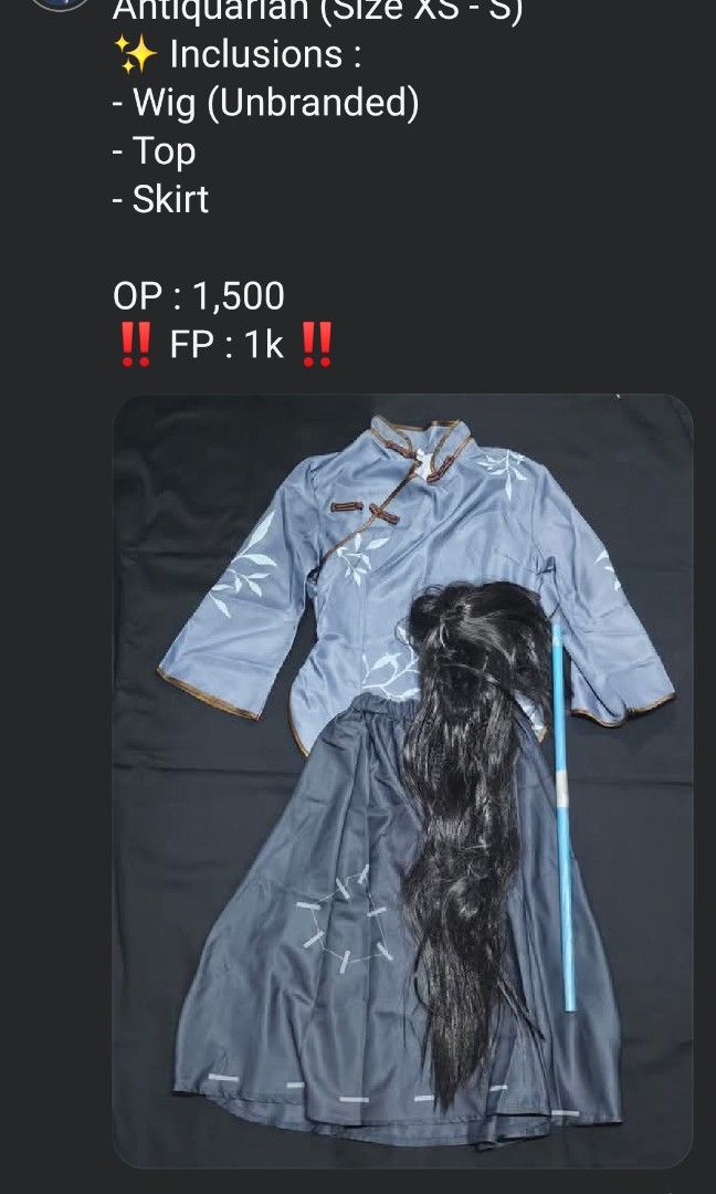 IDV Antiquarian (Default Costume) (Category: Dresses) located in Manila. Submitted by d0lline (Listing ID 1466874410, Image 1). Description: MOP : Gcash MOD : Lalamove Meetups : Recto, UST, SM Manila/San Lazaro, Legarda Elementary School (On hand cash are acceptable).