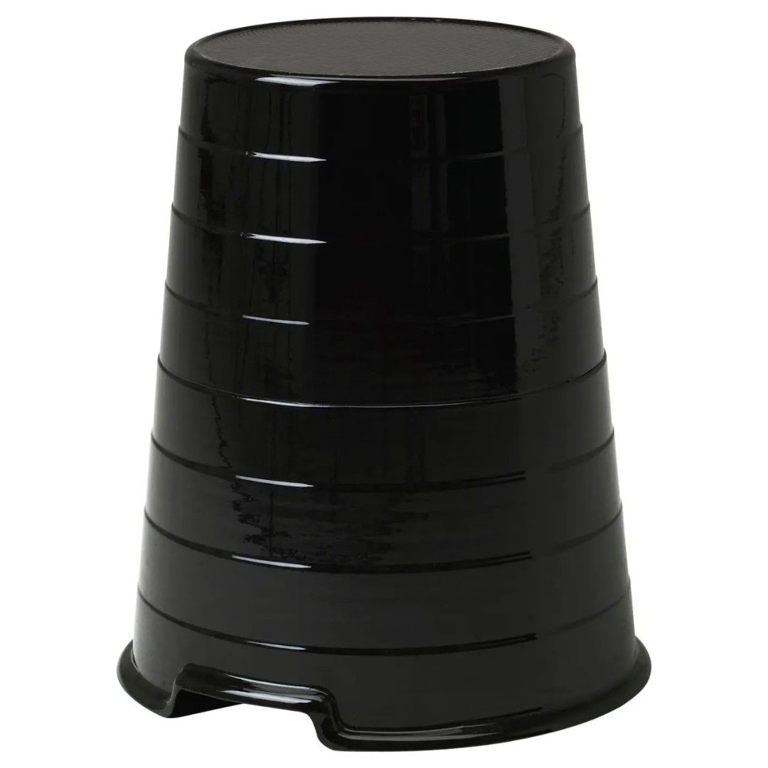 IKEA Black Step Stool Stackable (Category: Chairs) located in Kuala Lumpur. Submitted by merchants9988000 (Listing ID 1466947722, Image 2). Description: - Brand: IKEA - Color/Material: Black plastic - Design: Stackable to save floor space - Safety: Textured top surface prevents slipping - Portability: Lightweight and easy to move around - Condition: Clean with minimal wear.