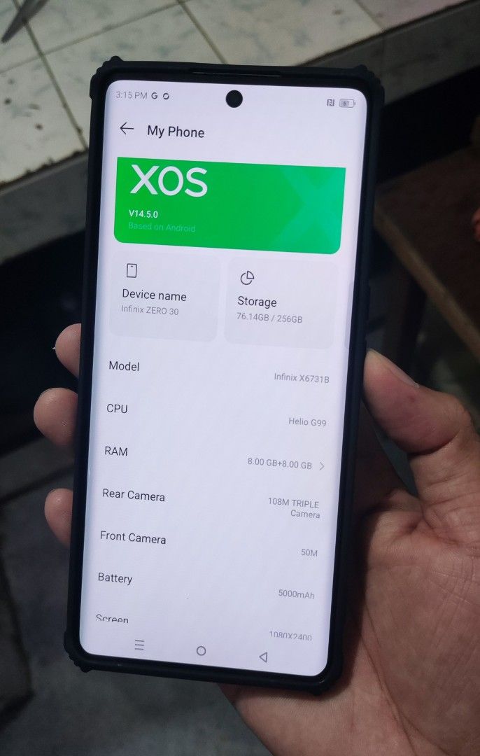 Infinix Zero 30 4G. 256gb.curved (Category: Android Others) located in Manila. Submitted by niikashop (Listing ID 1466967882, Image 3). Description: Infinix Zero 30 4G orig. curved screen 8+8gb.ram 256gb internal 5000mah.batt. on screen fingerprint no issue,, dents lng sa likod test to sawa pm/call sa gs2 rfs: Upgrade unit.
