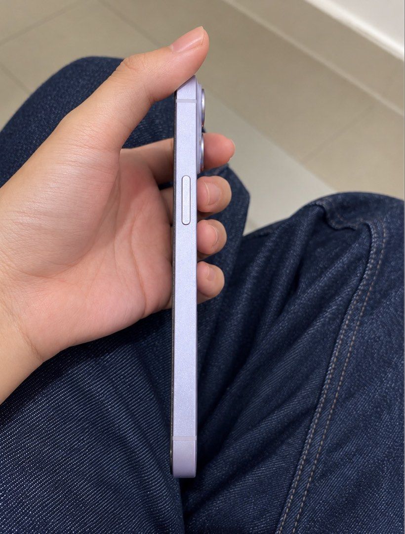 iPhone 14 - 128GB (Category: iPhone 14 Series) located in Manila. Submitted by luckytree-cd4d38 (Listing ID 1466950113, Image 2). Description: Price: ₱16,500, still negotiable. * Color: Purple * Battery health: 76% * Camera is working fine * Minor crack on the camera lens area, but the camera still functions properly * No scratches on the body * Visible crack in the photo is only on the tempered glass * Comes with box and original purchase receip