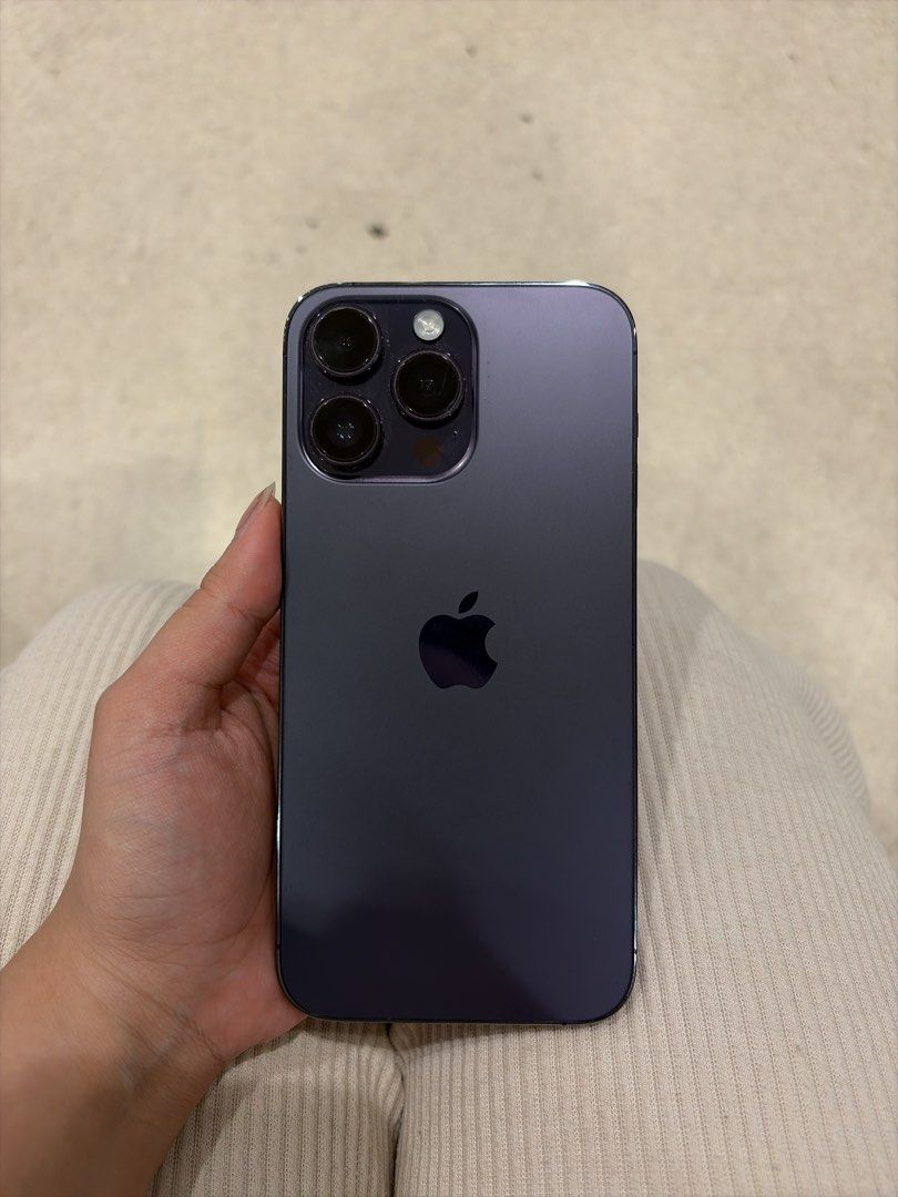 Iphone 14 Pro Max (Category: iPhone 14 Series) located in Pateros City. Submitted by jiannaross (Listing ID 1466907797, Image 1). Description: iPhone 14 Pro Max 128GB | Deep Purple 💜 For sale! ✨ • 128GB storage • Deep Purple • Battery health: 74% • iOS 18.1.1 Unit is in good overall condition with signs of usage. Please manage expectations regarding the battery health. All details and actual unit condition are shown in the photos. 💸 Price: ₱ 26