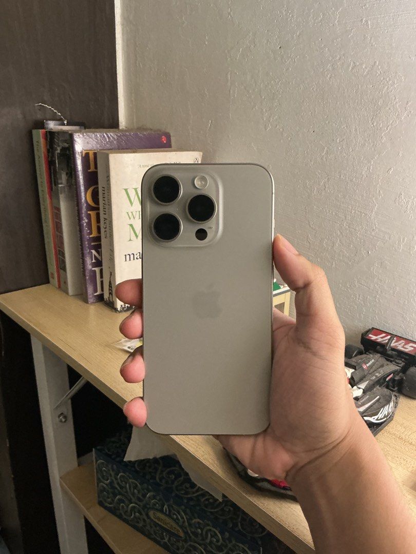 iPhone 15 Pro 128gb (Category: iPhone 15 Series) located in Dasmarinas. Submitted by matt.declutter (Listing ID 1466783757, Image 3). Description: iPhone 15 Pro 128 gb with original box same IMEI no issues 77% bh original battery rfs: need cash.