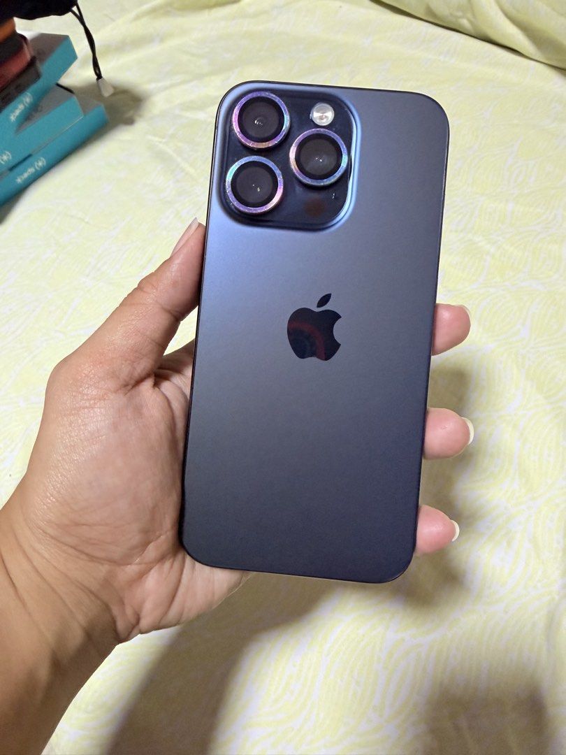 Iphone 15 PRO 256GB in blue titanium (Category: iPhone 15 Series) located in Mandaluyong City. Submitted by curated_bellas (Listing ID 1466803283, Image 3). Description: - Lady Owned - 95% battery health - no issues - no repair - with original box and charger - with freebie original cases.