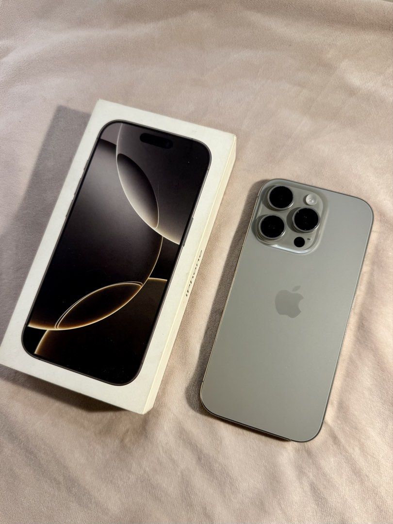 iPhone 16 Pro 128gb Natural Titanium (Category: iPhone 16 Series) located in Rizal. Submitted by rianaht (Listing ID 1466927499, Image 1). Description: iPhone 16 Pro (Natural Titanium) - 128GB - 93% Battery health - 320 Cycle Count - With Box & complete accessories - Lady Owned - No dents, scratches & paint chip - No sim restriction - With free phone case and already has tempered Asking price: ₱42,000 slightly negotiable RFS: Upgrade Meet up or B