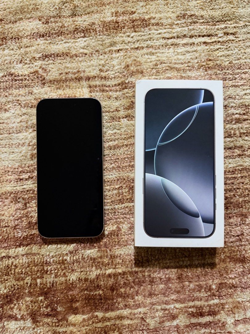 Iphone 16 Pro Max 512 GB Titanium White (Category: iPhone 16 Series) located in Quezon City. Submitted by marellaptrc (Listing ID 1466847672, Image 1). Description: Iphone 16 Promax 512 GB 90% battery health; Smartlocked Titanium White Issue: Hairline crack sa screen pwede ipa-reglass.