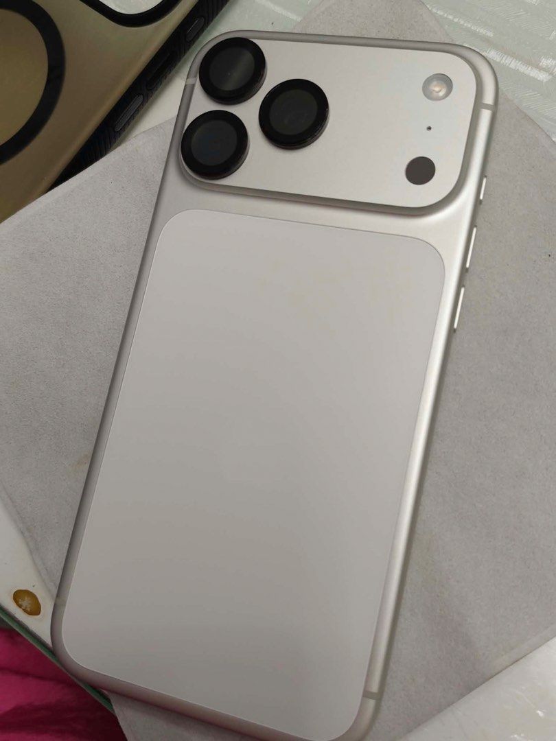 Iphone 17 pro max 256gb Silver (Category: iPhone 17 Series) located in Cavite. Submitted by mariahme03 (Listing ID 1466903001, Image 3). Description: Under warranty ( month of april used ) Bigger battery than local release Purchased directly to Apple US Store Inclusion: Original Box Unused cord Used case Unused belkin case Slightly negotiable for sure buyer Rfs: upgrading .