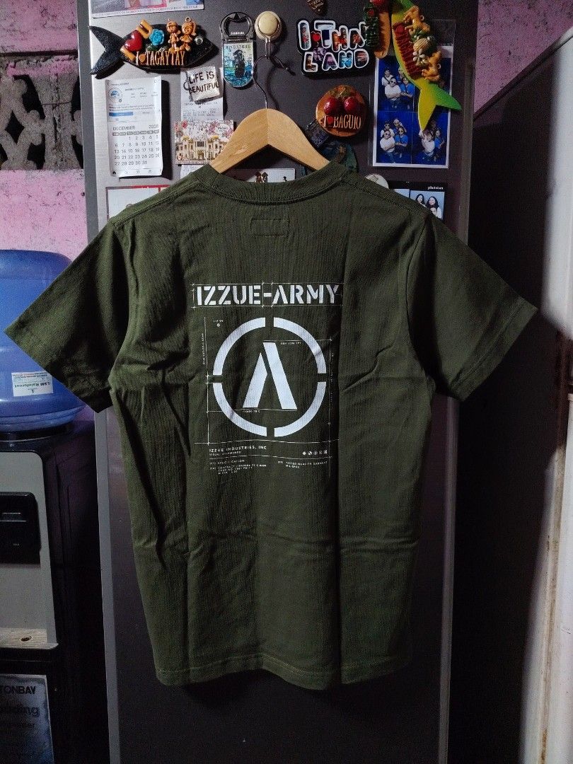 Izzue Army Tee (Category: Tshirts & Polo Shirts ) located in General Santos City (Dadiangas). Submitted by rafaelmir09800 (Listing ID 1466957776, Image 3). Description: ISSUE- Army Tee - Size Small on tag - Dimensions 19x26 - Color Rate 9.9/10 - As New Condition - No issue -🏷599+SF Location: General Santos City, 9500..