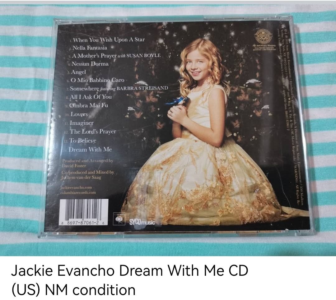 Jackie Evancho Dream With Me CD (unsealed) (Category: CDs & DVDs) located in Dangcagan. Submitted by cd_haven5 (Listing ID 1466788679, Image 2). Description: #FORSALE #FORSALE #FORSALE #Authentic #Legit #Original We only sell original items. All items posted are on hand. Please message me for availability of the item/s because the items are also posted on my other online stores. All items are imported unless stated PH. We also accept Pre-orders. 