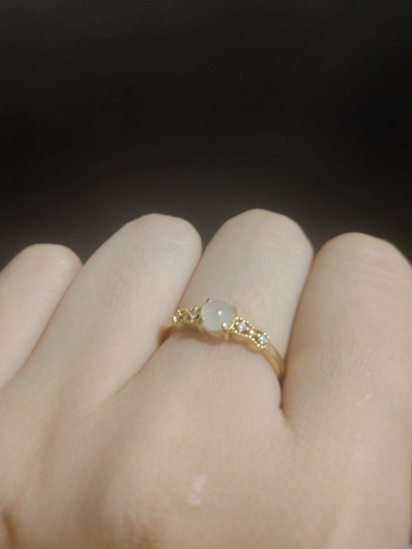 Jade ring dainty design (Category: Rings) located in Caloocan City. Submitted by cherishedfinds (Listing ID 1466882649, Image 1). Description: - Real Jade Ring - 18K GP Adjustable - Spend 500, get a freebie 🎁 You may add items from my other listings 💯.