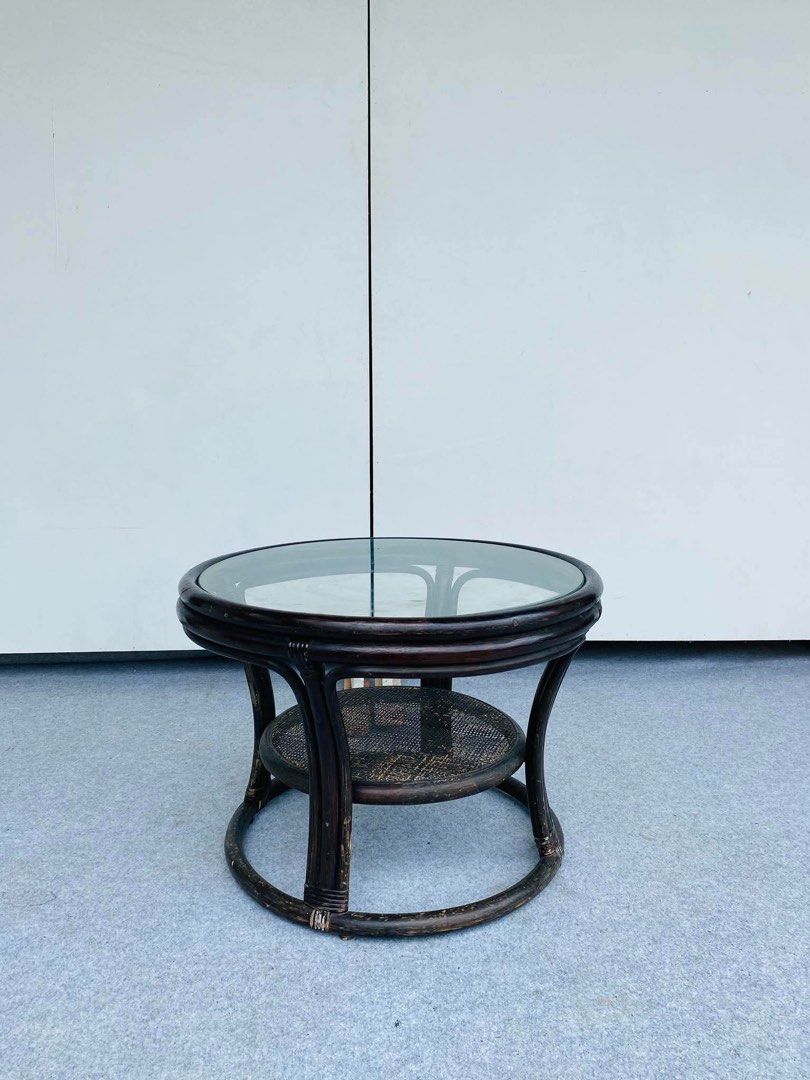 “JAPAN SURPLUS” ROUND RATTAN COFFEE TABLE / CENTER TABLE (Category: Tables & Sets) located in Manila. Submitted by jerichocal17856 (Listing ID 1466839982, Image 1). Description: “JAPAN SURPLUS” ROUND RATTAN COFFEE TABLE / CENTER TABLE SIZE: 24D” x 17H” inches (AS-IS ITEM) IN GOOD CONDITION.