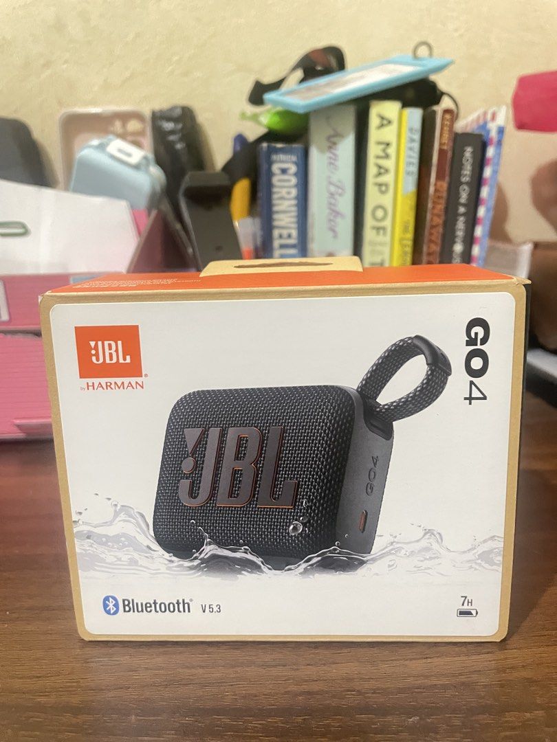 JBL Go 4 Portable Bluetooth Speaker (Category: Soundbars, Speakers & Amplifiers) located in Caloocan City. Submitted by prelabs (Listing ID 1466798740, Image 1). Description: - Model: JBL Go 4 Portable Bluetooth Speaker - Color: Sleek Black - Design: Compact square shape with a built-in loop strap for easy carrying - Connectivity: Upgraded Bluetooth v5.3 for stable pairing - Battery Life: Up to 7 hours of playtime on a single charge - Inclusions: