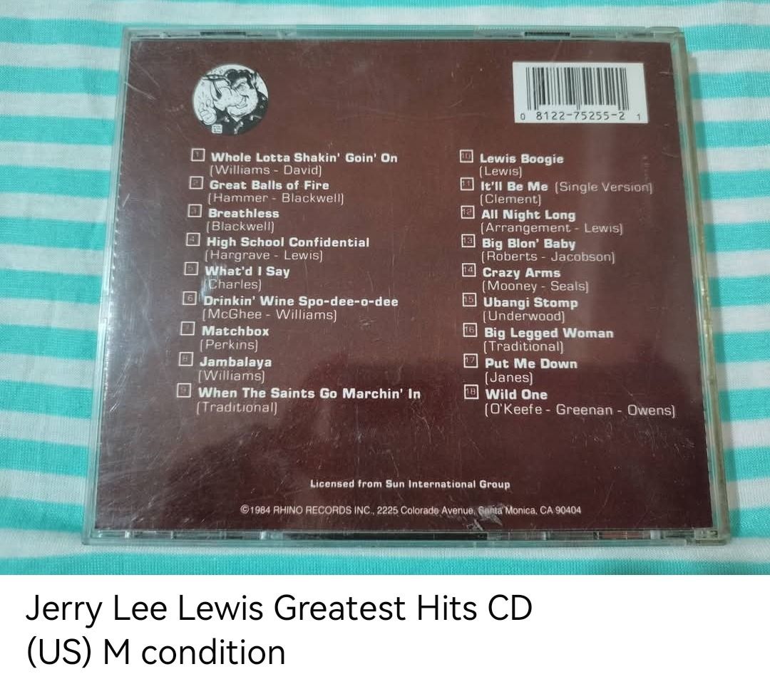 Jerry Lee Lewis Greatest Hits CD (unsealed) (Category: CDs & DVDs) located in Dangcagan. Submitted by cd_haven5 (Listing ID 1466792290, Image 2). Description: #FORSALE #FORSALE #FORSALE #Authentic #Legit #Original We only sell original items. All items posted are on hand. Please message me for availability of the item/s because the items are also posted on my other online stores. All items are imported unless stated PH. We also accept Pre-orders.