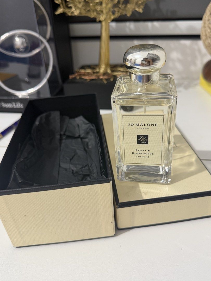 Jo Malone Peony & Blush Suede Cologne (Category: Fragrance & Deodorants) located in Manila. Submitted by joabmarelscart (Listing ID 1466886594, Image 3). Description: - Original Jo Malone London Peony & Blush Suede cologne - Bought in SM North Edsa - Use 4-5x - Our Wedding Perfume .