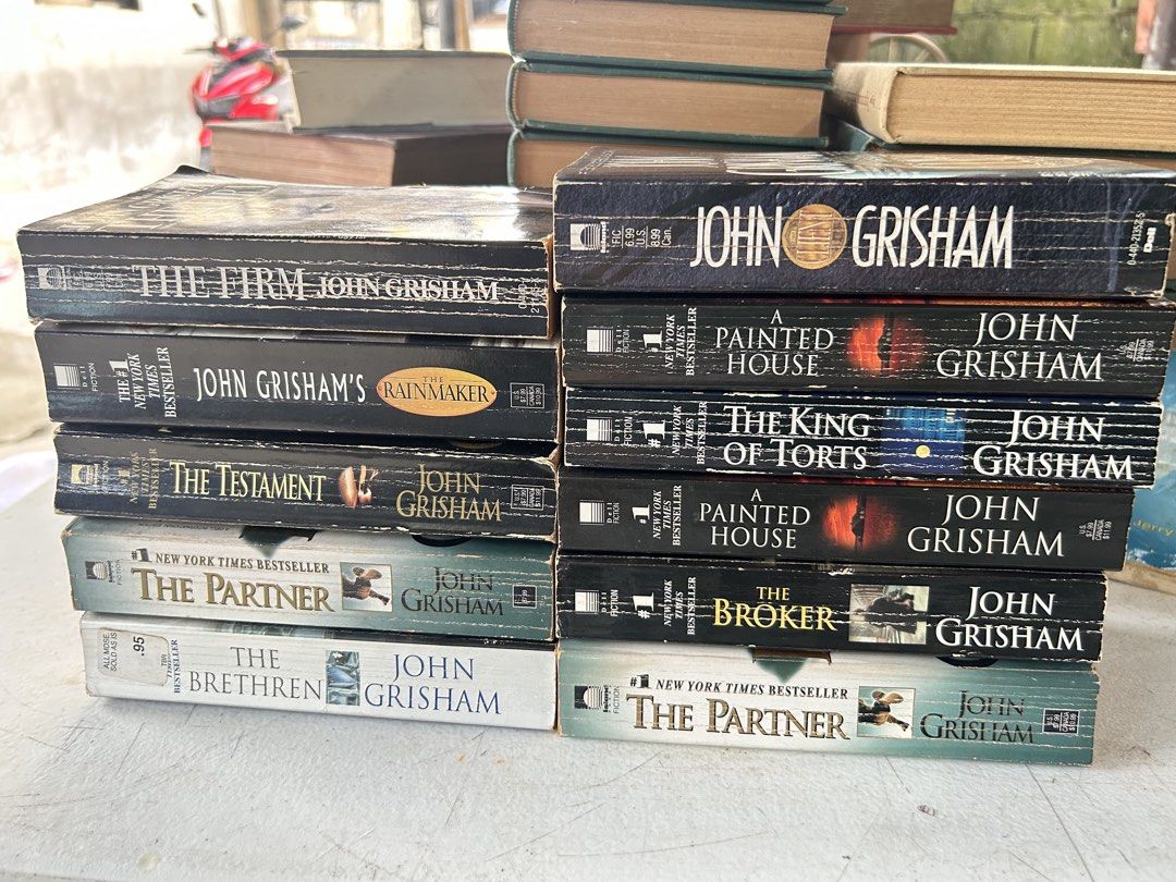 John Grisham Preloved Pocketbooks / Paperbacks (Category: Storybooks) located in San Fernando. Submitted by dcdaisyyy (Listing ID 1466870201, Image 3). Description: Declutterring Sale: Selling preloved John Grisham legal thriller pocketbooks/paperbacks. Perfect for binge-reading or completing your Grisham collection! Books Included: * The King of Torts * A Painted House (2 different vintage cover editions) * The Client * The Broker * The Brethren