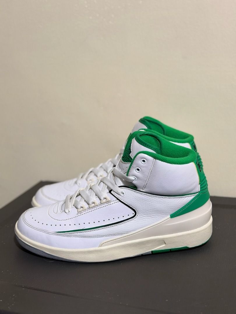 Jordan 2 Lucky Green (Category: Sneakers) located in Baguio. Submitted by snkr.essence (Listing ID 1466800422, Image 1). Description: J2 Lucky Green Size: 9 US 8 UK 27 CM Condition: Used Inclusions: Pair only Price: ₱2,300 Check us out on: IG: snkr.essence Carousell: snkr.essence 🚚 📦Shipping Thru J&T (₱200 SF).