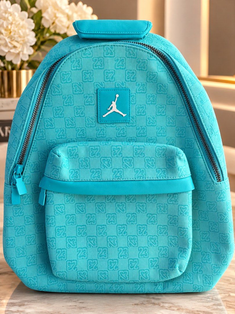 Jordan Backpack (Category: Backpacks) located in Manila. Submitted by globetrotter143 (Listing ID 1466860007, Image 1). Description: JORDAN MONOGRAM BACKPACK — RARE TURQUOISE COLOR! Make a statement with this eye-catching Jordan backpack in a gorgeous turquoise / Emerald Rise shade! 🩵 A stylish find for Jordan fans, sneakerheads, students, and anyone who loves standout streetwear accessories. ✨ PRODUCT DETAILS • Brand: Jordan • Style: Monogram B