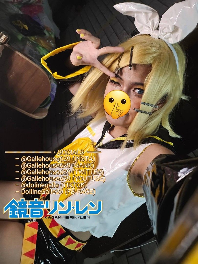 Kagamine Rin Cosplay (Category: Dresses) located in Manila. Submitted by d0lline (Listing ID 1466877143, Image 2). Description: MOP : Gcash MOD : Lalamove Meetups : Recto, UST, SM Manila/San Lazaro, Legarda Elementary School (On hand cash are acceptable).