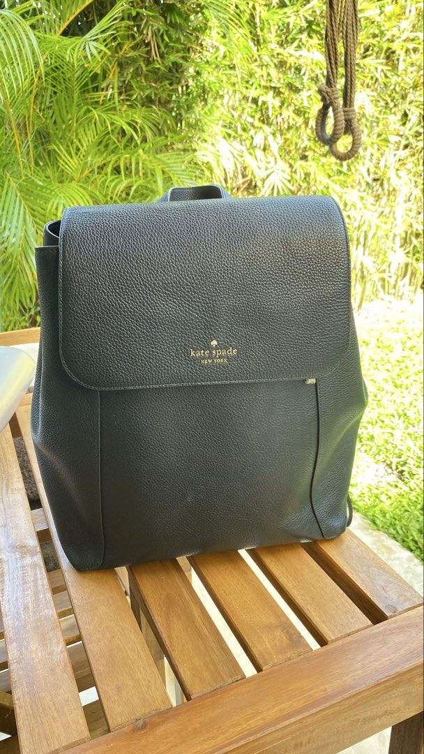 Kate Spade Black Leather Backpack (Category: Backpacks) located in Manila. Submitted by pinklilo (Listing ID 1466848037, Image 1). Description: good as new.