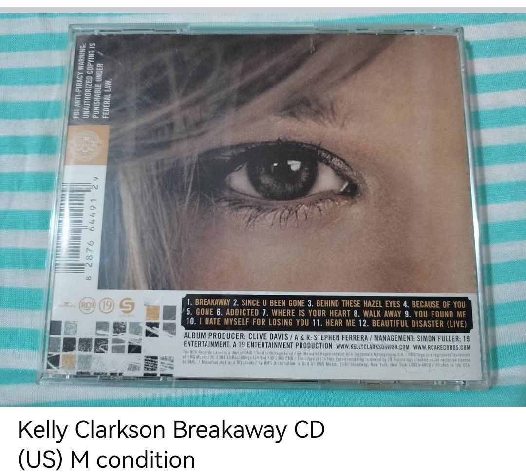 Kelly Clarkson Breakaway CD (unsealed) (Category: CDs & DVDs) located in Dangcagan. Submitted by cd_haven5 (Listing ID 1466806760, Image 2). Description: #FORSALE #FORSALE #FORSALE #Authentic #Legit #Original We only sell original items. All items posted are on hand. Please message me for availability of the item/s because the items are also posted on my other online stores. All items are imported unless stated PH. We also accept Pre-orders. Paym