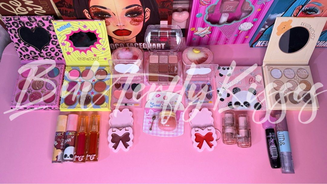 Kevin & Coco Makeup Set Eyeshadow Palettes Lip Gloss (Category: Makeup) located in Manila. Submitted by ScarletButterfly (Listing ID 1466967425, Image 3). Description: ✨ Ultimate Kevin & Coco Full Makeup Bundle ✨ Get a complete, luxury makeup setup for a fraction of the retail price! This entire collection was received as a gift and remains unused as it's too much for my personal daily routine. What’s Included in the Set: 🎨 Multi-shade Eyeshadow