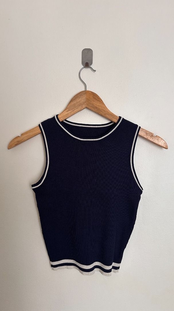 Knit Top in Midnight Blue (Category: Others Tops) located in Cainta. Submitted by thethriftedit_ (Listing ID 1466797924, Image 1). Description: Shein Knit Top in Midnight Blue with Stripes Size XS 10/10 Condition Price as posted. Delivery fee will be shouldered by buyer..