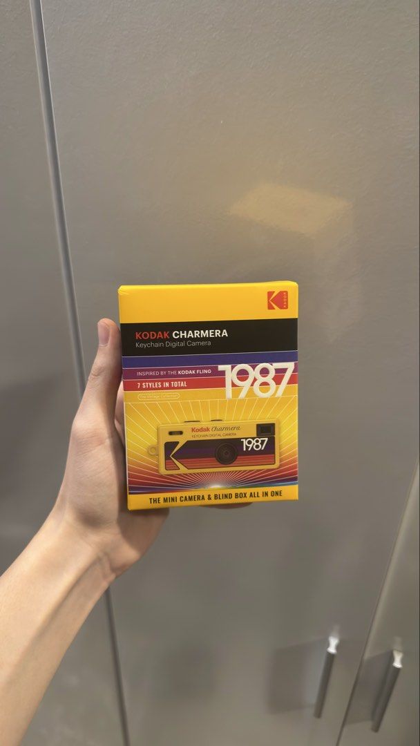 Kodak Charmera Keychain Digital Camera 1987 Blind Box (Category: Cameras) located in Pasay City. Submitted by eunseoscloset (Listing ID 1466962575, Image 1). Description: - Brand new & unopened Kodak Charmera keychain digital camera - Retro design inspired by the classic Kodak Fling - Collectible series: 7 possible styles plus 1 secret edition - Built-in features: 7 photo filters and 4 photo frames - In the box: Mini camera, keyring, and USB cabl