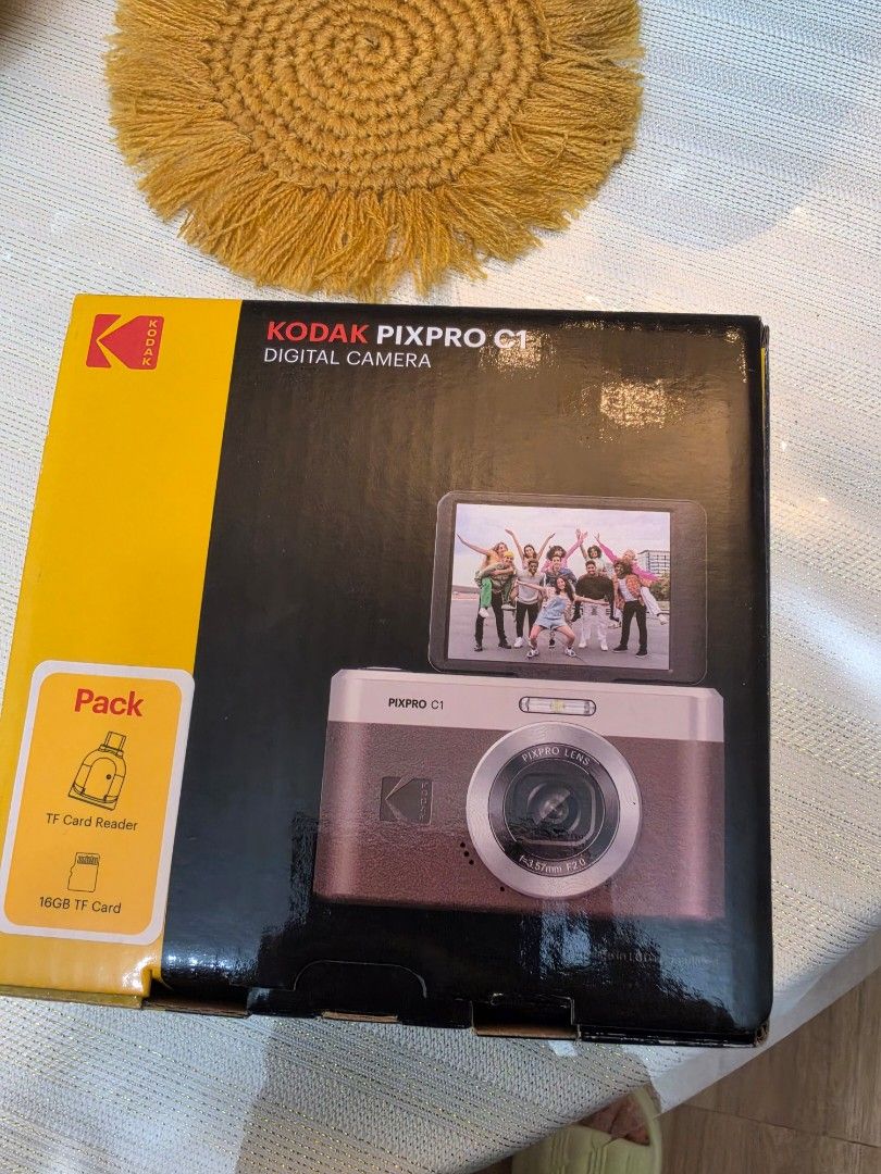 Kodak Pixpro C1 Digital Camera Boxed Set (Category: Cameras) located in Quezon City. Submitted by thriftshopmar (Listing ID 1466790600, Image 1). Description: - Brand: Kodak Pixpro C1 digital camera - Condition: Brand new, unopened original box packaging - Color: Stylish brown and silver body design - Bundle Inclusions: 16GB TF card and a TF card reader - Best For: Ideal starter camera for casual shooting, travel, and everyday use - Shipping & Me