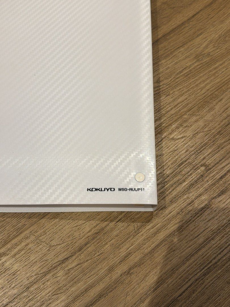Kokuyo Urban Monochrome B5 Binder Notebook (Category: Stationery & School Supplies) located in Paranaque City. Submitted by nachoaveragegirl (Listing ID 1466915367, Image 2). Description: - Brand: Kokuyo Urban Monochrome - Size: B5 with 26 rings - Design: Stylish white patterned cover - Inclusions: Index tabs and lined refill paper - Perfect for: School notes and journaling - Portability: Compact and easy to carry in your backpack Rfs declutterin