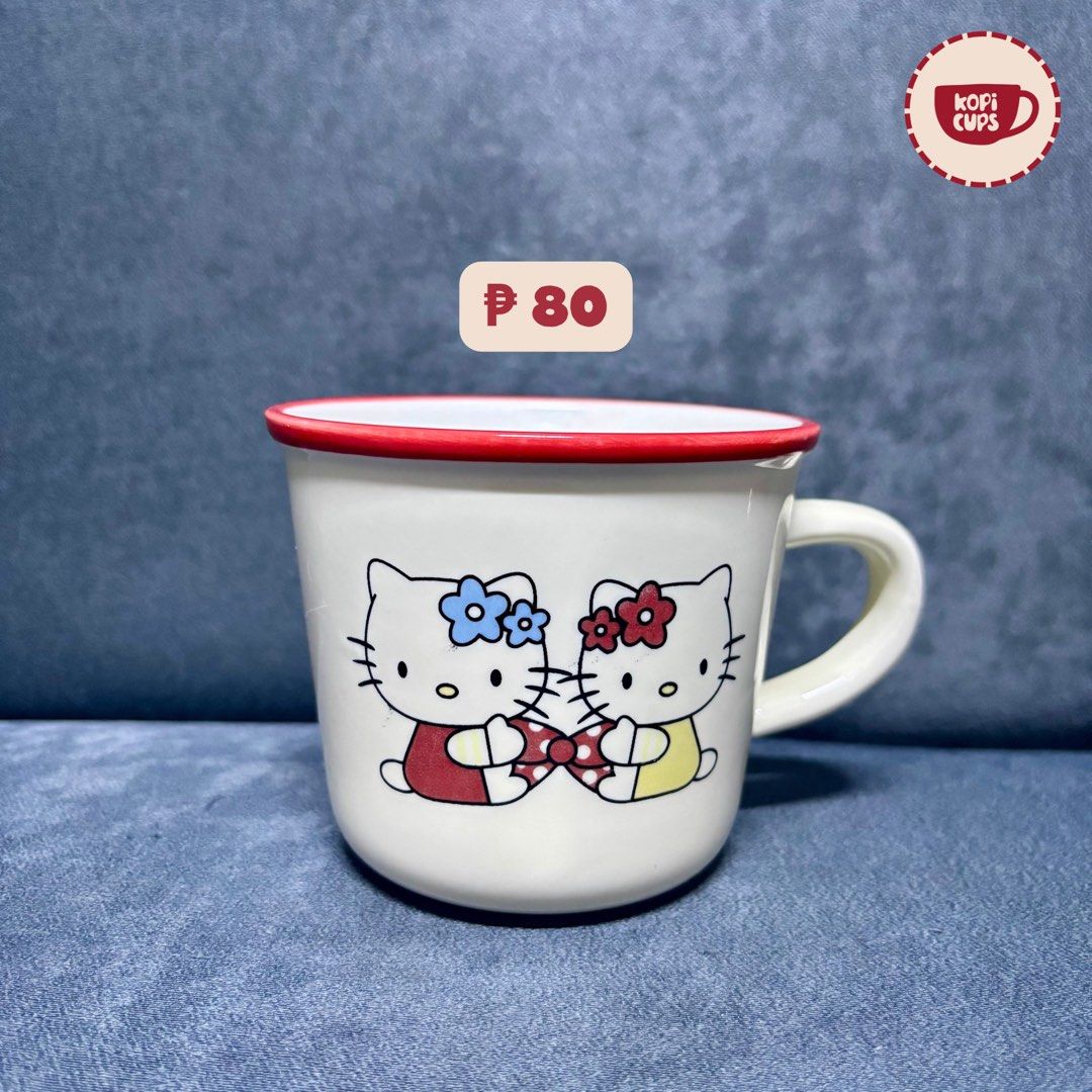 Kopi Cups: cute ceramic mug with red rim (Category: Coffee & Tea Tableware) located in General Trias. Submitted by dddddaph (Listing ID 1466828022, Image 1). Description: Features a cute graphic on the front with a stylish red painted rim LOCATION: General Trias City, Cavite MOD: Lalamove/ J&T 📌 Please Read Before Ordering: * These are factory pull-out mugs, so minor imperfections may be present. * Rest assured that any noticeable flaws, such as