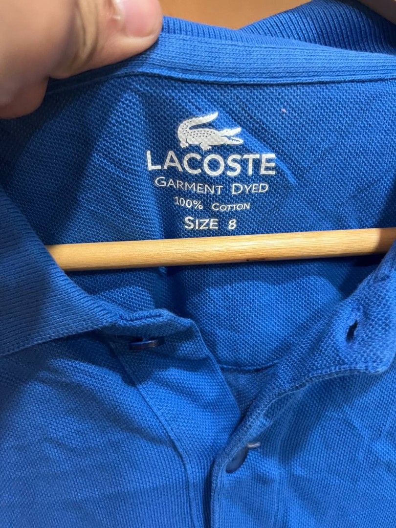 Lacoste Garment Dyed Polo shirt (Category: Luxury Apparel) located in Quezon City. Submitted by michypeachyy1 (Listing ID 1466808270, Image 2). Description: 750 plus shipping only XXL size Good as new.