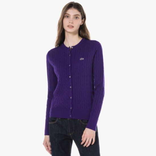 LACOSTE P CABLE KNIT CARDIGAN (Category: Coats, Jackets and Outerwear) located in Bayambang. Submitted by lo_keythrifting (Listing ID 1466817795, Image 3). Description: - Brand: Lacoste - Condition: Good as new - Size: 34 on tag - Dimes: 17.5*22.5 - Color rate: 10/10 - No issue MOP - GCASH COURIER - J&T.