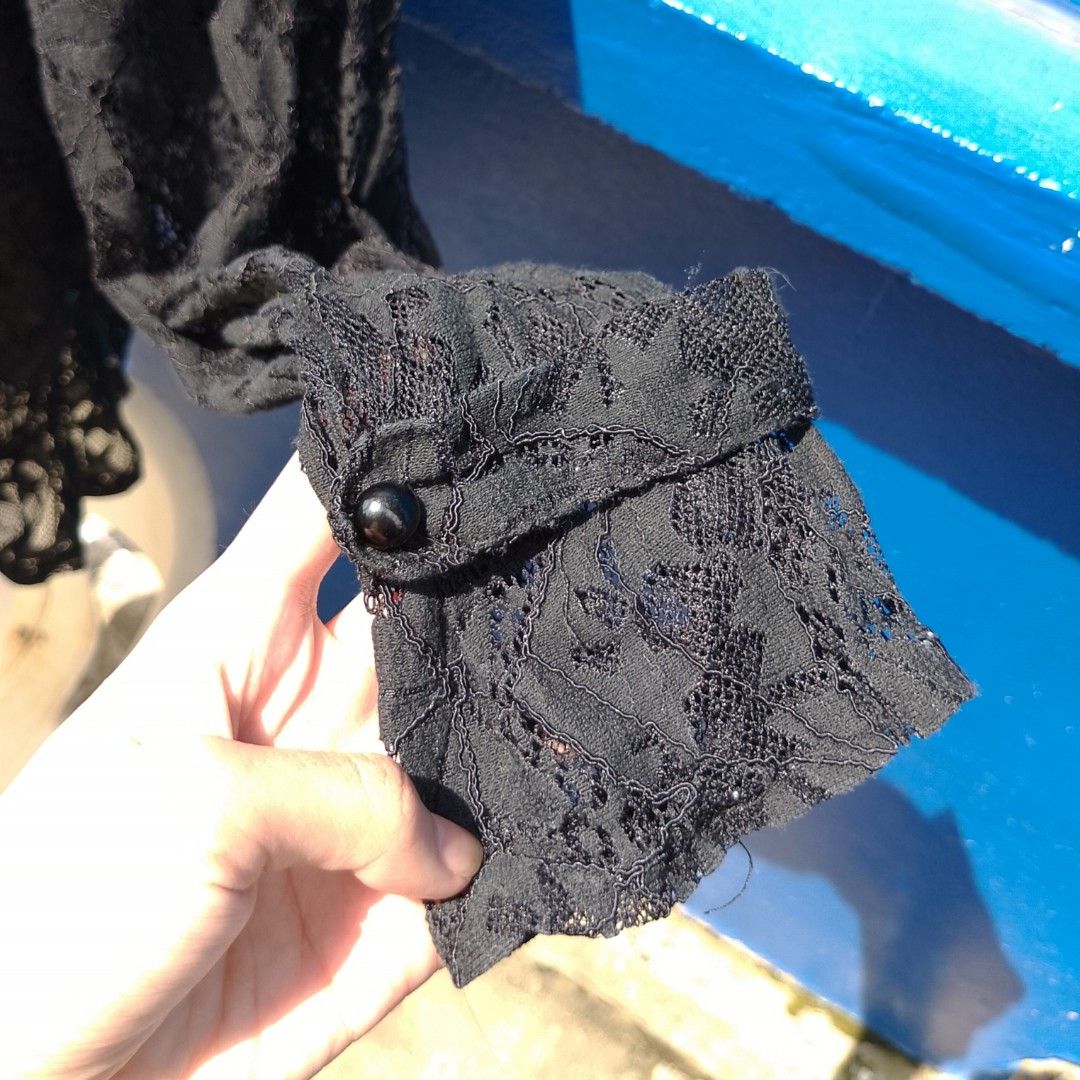 Lacy Goth Lolita Coded Top (Category: Blouses) located in Cavite. Submitted by girlofwonders_222 (Listing ID 1466822200, Image 2). Description: can fit xs to medium tags: goth, coquette, lana del rey, esoteric, instagram, aesthetic, pinterest, star, lace, lacey, vampiric style.