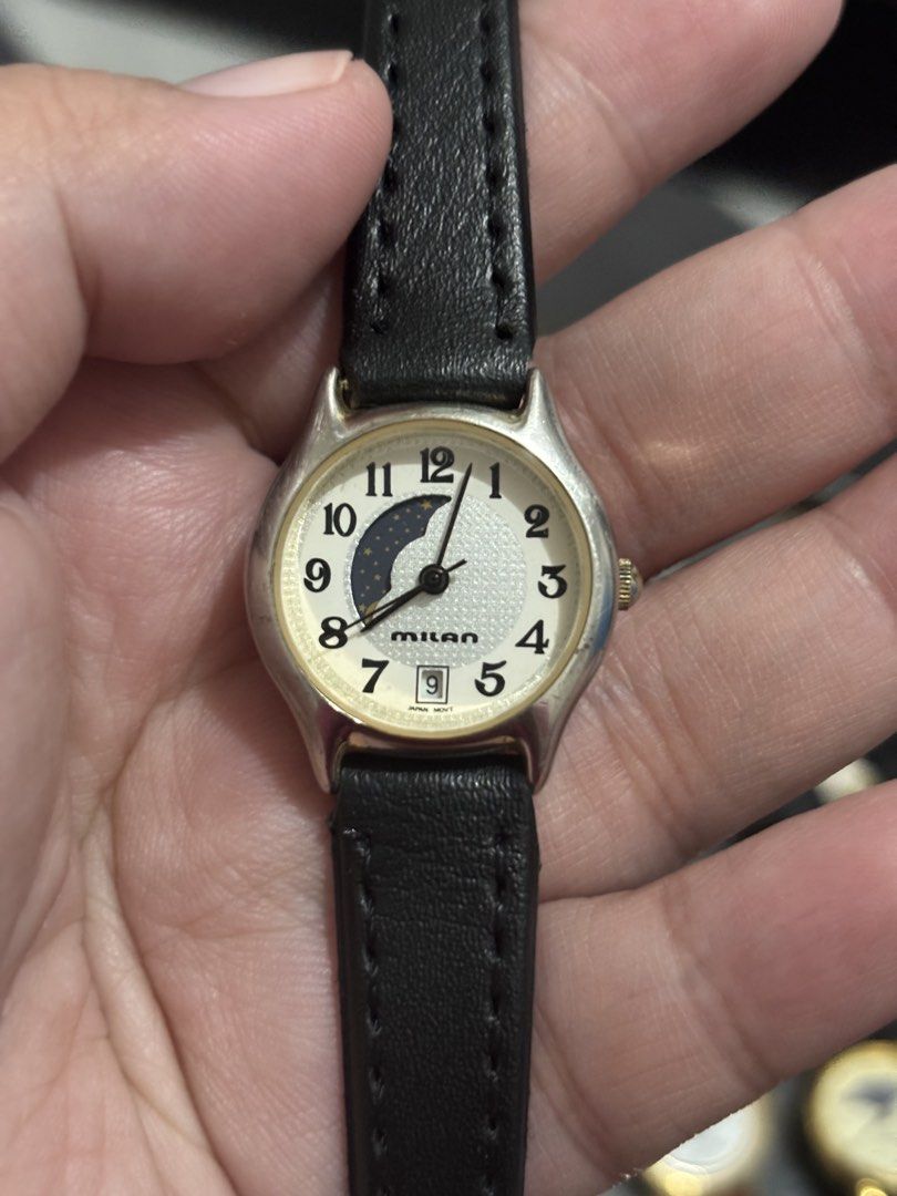 Ladies Moonphase Watch (Category: Women's Watches) located in Manila. Submitted by timelesswatchbyclaaa2.0 (Listing ID 1466893848, Image 2). Description: Milan Moonphase 1k Armitron Moonphase 1.2k Boston Club Moonphase 2k Alba Sun and Moonphase 2.5k Alba Urban Sun and Moonphase 2.5k Citizen Junction Moonphase 2.8k Pm for details.