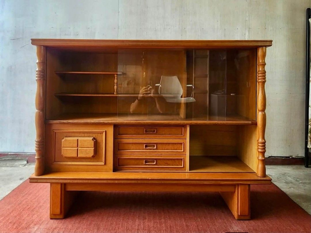 Lateral Japanese Cabinet (Category: Shelves, Cabinets & Racks) located in Meycauayan. Submitted by marygracecasimiro (Listing ID 1466933244, Image 2). Description: SOLID WOOD‼️Sliding Glass Door Vintage Style Lateral Japanese Cabinet 54”L x 15”W x 40”H Php 6,500🩷.