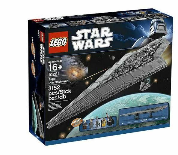 LEGO Star Wars Super Star Destroyer 10221 (Category: Lego & Building Sets) located in Pasig City. Submitted by pcentre (Listing ID 1466855048, Image 1). Description: - LEGO Star Wars Super Star Destroyer (Set 10221) - Massive 3,152-piece building set for ages 16+ - Includes iconic minifigures: Darth Vader, Dengar, Bossk, IG-88, and Admiral Piett - Comes with a sturdy display stand, plaque, and a bonus mini Star Destroyer model - Box features cris