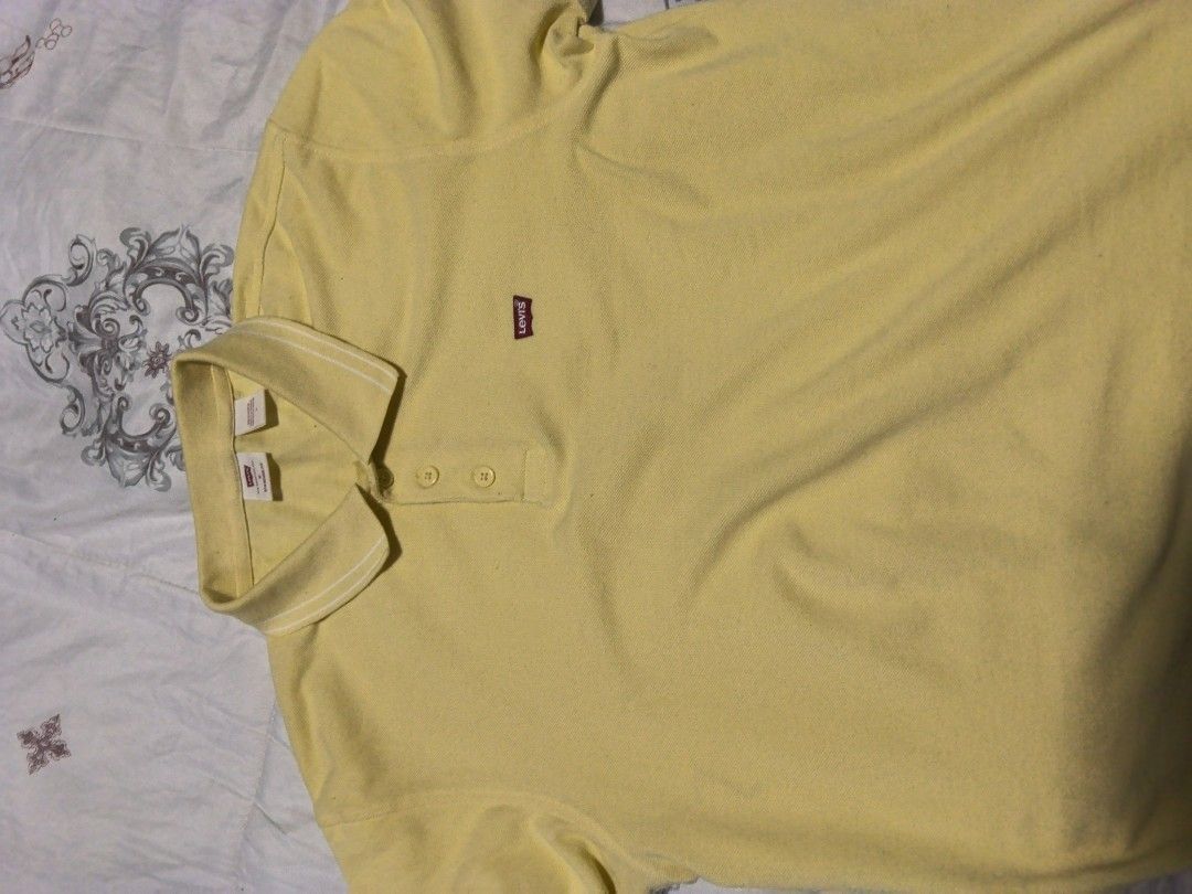 Levi's Yellow Polo Shirt Size M (Category: Tshirts & Polo Shirts ) located in Manila. Submitted by snooks1938 (Listing ID 1466873884, Image 1). Description: For Sale... YELLOW LEVI'S POLO SHIRT GOOD AS NEW.. - Brand: Levi's - Style: Standard fit polo shirt - Color: Yellow with white collar stripes - Details: Button placket, ribbed collar, and small red chest logo tab - Size: Medium FREE SHIPPING.. GLORY BE TO GOD.. .
