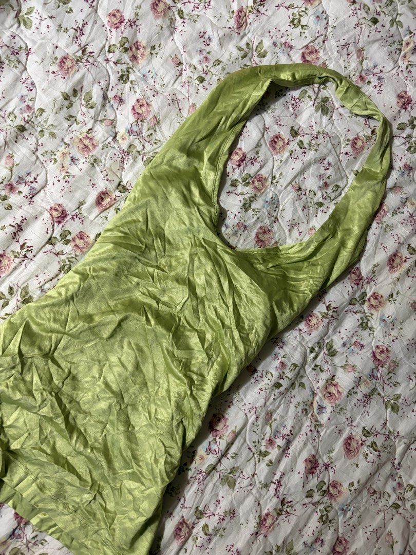 Lime Green Satin Halter Top (Category: Sleeveless) located in Muntinlupa City. Submitted by herellas0504 (Listing ID 1466901526, Image 2). Description: Lime Green Satin Halter Top Mine: 250 | Lock: 350 ———————————— size: small-med has very small stain (not noticeable) removable, need wash only pretty sm!.